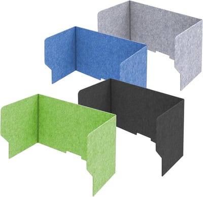 Bureauverdeler Akoestisch - Privacy Scherm - Ruimte Creëren - Geluidsabsorberend Vilt - 60 cm - Blauw