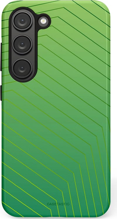 Casetastic Hoesje Geschikt voor Samsung S23 - Stijlvolle Beschermende Duo-layer Case - Neon Groen Net