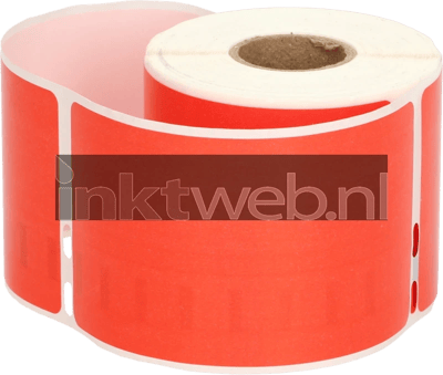 FLWR - Labels / Dymo 99014 Adreslabel groot / rood / Geschikt voor Dymo