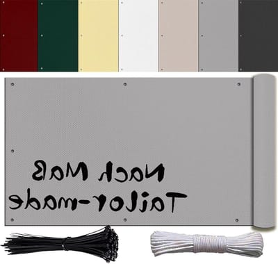 SnelShoppen - Balkonrand, Balkonluifel, 80-120 cm, Hoogwaardig Stoffen Privacy Scherm, Balkonbekleding, Kunststof met Oogjes, Grijs, Antraciet voor Ba
