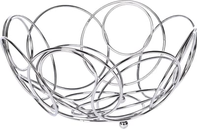 Excellent Houseware ronde fruitschaal - zilver - 26 x 13 cm - metaal - Fruitschalen - Fruitmanden