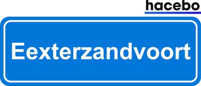 Hacebo - Plaatsnaam Sticker - 29x10 CM - Eexterzandvoort sticker - Verkeersborden sticker - grappige cadeaus - Eexterzandvoort