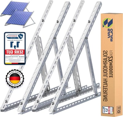 Zonnepaneel Beugel - Balkon Haken - Energie Opwekken - Verstelbare Hoek 0-90° - Tot 117 cm - Zilver