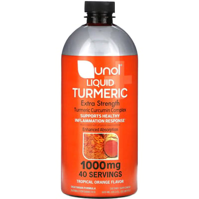 Qunol, Vloeibare Kurkuma, Extra Sterkte, Tropische Sinaasappel, 1.000 mg, 20,3 fl oz (600 ml)