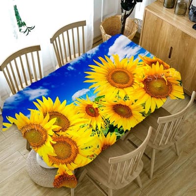 Zonnebloem Bloem Patroon Tafelkleed Huis Woonkamer Eettafel Koffietafel Anti-Fouling Tafelkleed Buiten Picknickkleed 40x70cm15x27inch