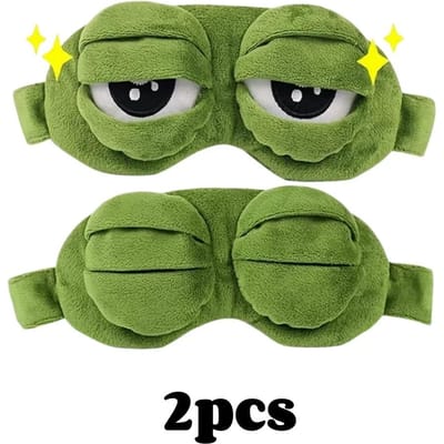 3D Kikkerslaapmasker Natuurlijk Slaapoogmasker Vrouwen Mannen Creatief Cartoon Zacht Draagbaar Blinddoek Reizen Kantoor Ooglapje