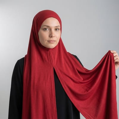 FIRASET Bordeauxrood Praktische Instap-Sjaal van Viscose Jersey - Hoofddoek - Hoofddeksel - Hijab – Turks Fabriqa