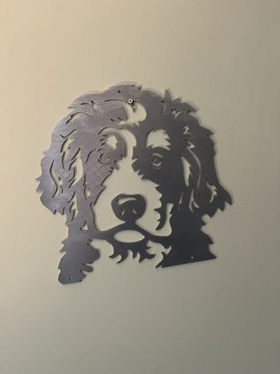 Metalen Hond - Bernerdoodle - Tuindecoratie - Metaalversiering - Cortenstaal