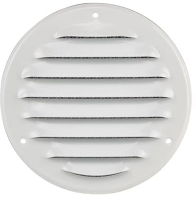 Rond Ventilatierooster 100mm - Plaatstaal Wit - Luchtafvoerrooster met Insectengaas