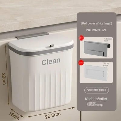 Eenvoudige keukenprullenbak Huishoudelijk toilet Badkamer wandmontage Gat Grote capaciteit Waterdichte dragende stofbak M-26.5*16*28cm