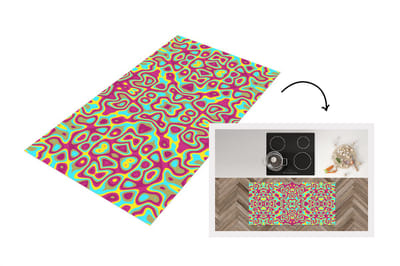 Keukenloper - Loper keuken - Abstract - Patroon - Lavalamp - Hippie - 120x60 cm - Keukenloper vinyl