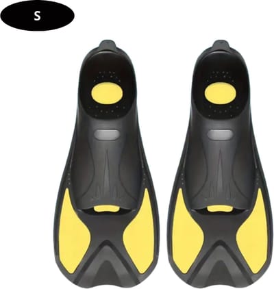 Bovista Zwemvliezen Voor Kinderen & Volwassenen - Flippers - Zwemflippers - Snorkelset - Zwart & Geel - S