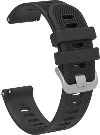 Siliconen bandje - geschikt voor Garmin Venu (2 Plus) / Venu SQ (2) / Vivomove (Style - Sport) / Vivoactive 3 / 5 / 6 / Forerunner 55 / 165 / 245 / 645 / 570 - 42mm - zwart