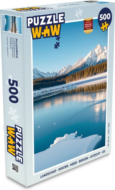 Puzzel Landschap - Winter - Meer - Bergen - Uitzicht - IJs - Legpuzzel - Puzzel 500 stukjes