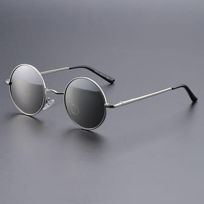 Lunettes de Soleil Rondes Punk Homme Vintage Multi-couleur Métal Lunettes de Soleil Tendance Classique Marque de Luxe Lunettes de Soleil Designer Lunettes TM52 gray