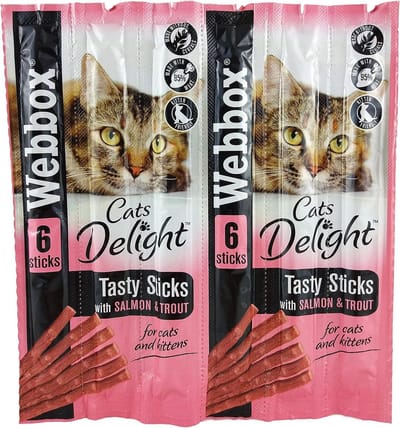 Kattensnoepjes met Zalm en Forel - Zachte Sticks voor Directe Verwennerij