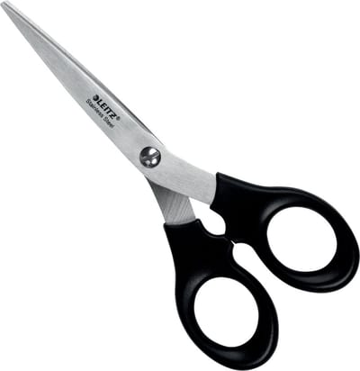 LEITZ® schaar 5423, ergonomische handgreep, geschikt voor links-/rechtshandigen, L 165 mm, roestvrij staal/kunststof, zwart