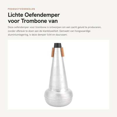Dailygoods- Posaundemper Lichtgewicht - Oefendemper - Aluminiumlegering - Duurzaam - Zacht Geluid - Perfect voor Muziekliefhebbers - Trombonedemper
