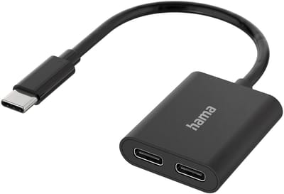 Hama Audio-adapter 2in1 USB-C-st. - 2x USB-C-aansl. Audio + Opladen