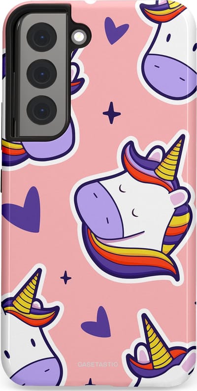 Casetastic Hoesje Geschikt voor Samsung S22 - Stijlvolle Beschermende Duo-layer Case - Unicornhart