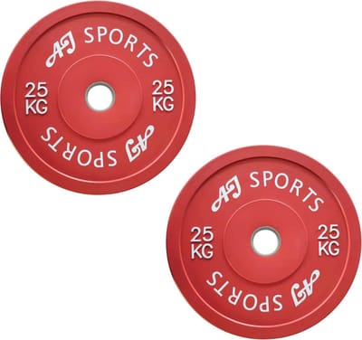 AJ-Sports Olympische Halterschijven Rubber 25 kg 2 stuks - halterschijf 50 mm - Gewichten set - Halters - Halterset - Halterstang - Halterbank - Fitness - Krachttraining