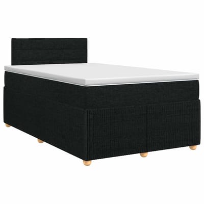 vidaXL - Boxspringbed - met - matras - met - hoofdeinde - Zwart - 120 - x - 190 - cm - Stof