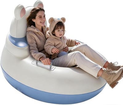 Opblaasbare sneeuwbandenslee - 34 inch slee geschikt voor kinderen en volwassenen, stevig en duurzaam sneeuwspeelgoed, slee voor peuters, leuk winterspeelgoed voor buiten