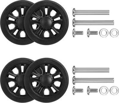 4x Reservewielen voor Bagagekoffer met Dubbel Wiel en As - 50/55 mm