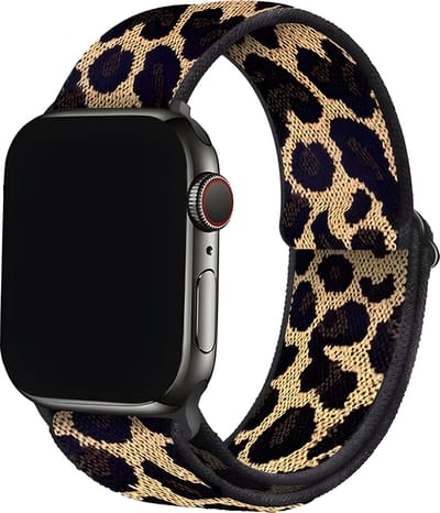 Innerlight® Nylon - Panterprint - 38/40/41mm - Nylon bandje geschikt voor Apple Watch - Geschikt als Apple Watch bandje voor Series 1/2/3/4/5/6/7/8/9/10 42mm/11 42mm/SE