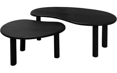 Goossens Elan Salontafel - Hout - 110 x 39 x 60 cm - Rond - zwart