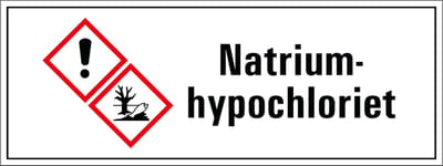 Natriumhypochloriet GHS tekststicker 400 x 150 mm