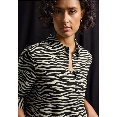 Gedessineerde overhemdblouse