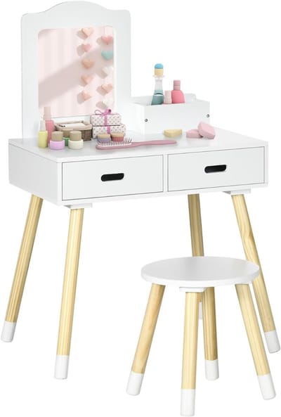 DailySupplies® Kaptafel Kind - Make up Tafel voor Meisjes - Schminktafel - Wit