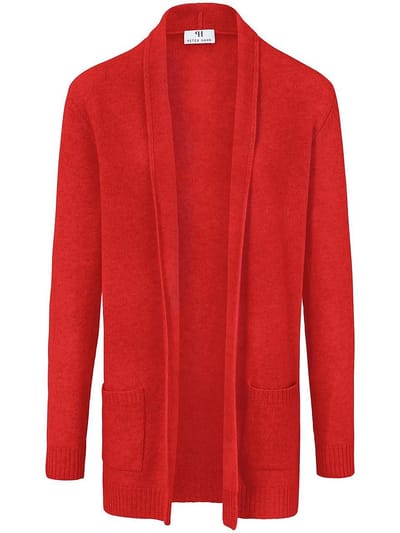 Lang vest 100% scheerwol Van Peter Hahn rood
