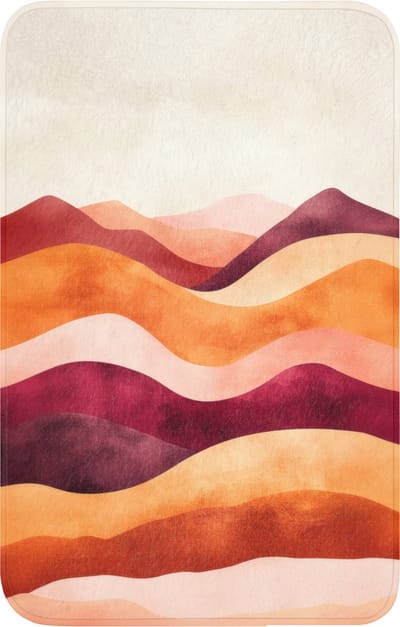 WC mat 50x80 cm - Antislip - Abstract - Landschap - Golven - Toiletmat - Vloermat - Douchemat - Toilet tapijt - Toiletmatten