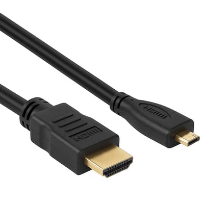 HDMI kabel - Micro HDMI type-D - 10.2 Gbps - 4K@30 - Male to Male - 1 Meter - Zwart - Allteq