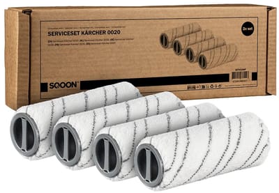 SQOON® Serviceset rollers geschikt voor Kärcher FC 5 / FC 7 - Grijs - Gelijk aan model: 2.055-007.0 - Perfect voor vloerreiniging met schrobmachines