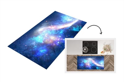 Keukenloper - Loper keuken - Blauw - Ruimte - Sterren - 120x60 cm - Keukenloper vinyl