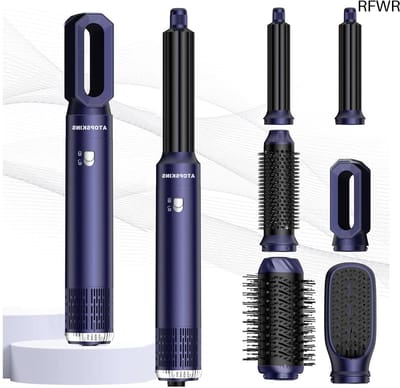 RFWR® 6-in-1 Haarstyler met Föhnborstel en Luchtkruller - Föhn en Stijlborstel voor Droog, Krullend en Glad Haar