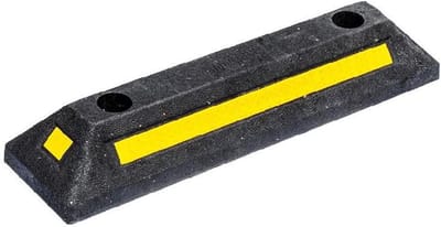Wielstop - Parkeerrem; Bandenstop - Veilig Parkeren - Antislip Rubber - 48x13x75 cm - Zwart Geel