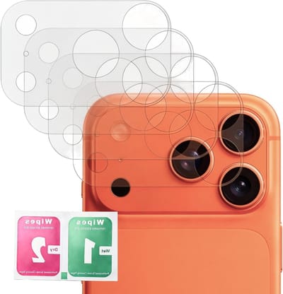 Cameralensbescherming voor iPhone 17 Pro - 4 stuks, 9H gehard glas, krasbestendig, HD helder en nachtopnames zonder invloed