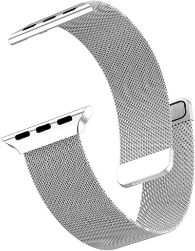 Premium Milanese Magnetische Bandje Zilver geschikt voor Apple Watch 49 / 46 / 45 / 44 (Series 10 9 / 8 / 7 / 6 / 5 / 4 / SE / Ultra / Ultra2) + 42 mm (Series 3 / 2 / 1) – Verstelbaar, Ademend & Stijlvol