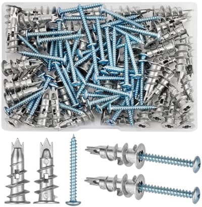 50 Stuks Heavy Duty Gipsplaatbevestigingen – Metalen Muurpluggen en Schroeven