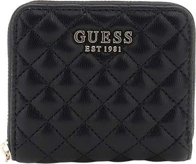 GUESS portemonnee Eco Rianee SLG Zip Around Wallet Black zwart