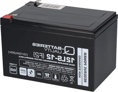 AGM Batterij - Oplaadbare Loodaccu - Noodverlichting - VdS-gecertificeerd - 12V 12Ah - Zwart