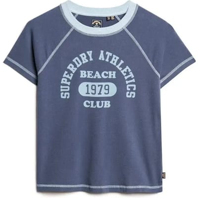 Superdry - Athletic Essentials T-shirt met print en raglanmouwen - Dames - T-shirts