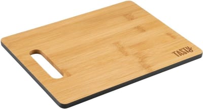 Bamboe Snijplank 25,7 x 0,9 cm - Ideaal voor Brood, Fruit en Groenten met Greepgat en Gekleurde Rand