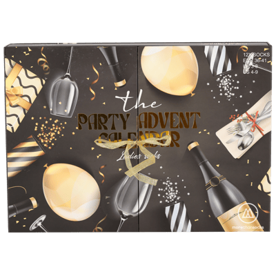 Morethansocks - Adventskalender dames - Borrel - Maat 36/41 - 12-Paar sokken - kerst advent kalender - adventkalender kerst - adventskalenders