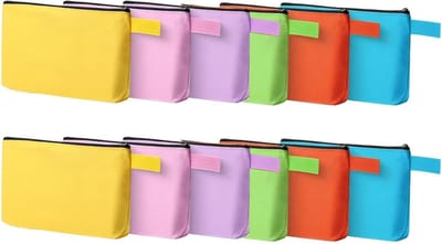 Multifunctionele Canvas Make-up Tassen - 12 Stuks Kleurige Pennen Etuis met Rits voor Creatieve Projecten