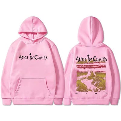 Rock Band Alice in Chains Dirt Hoodie Mannen Vrouwen Kleding Gothic Punk Sweatshirt Mannelijk Vintage Casual Pullover Hoodies Fans Cadeau S roze